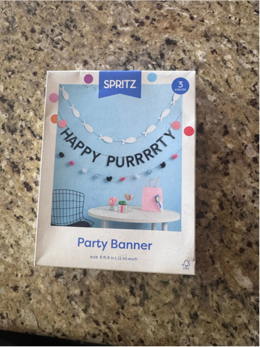 PET Party Banner One Size Black White
